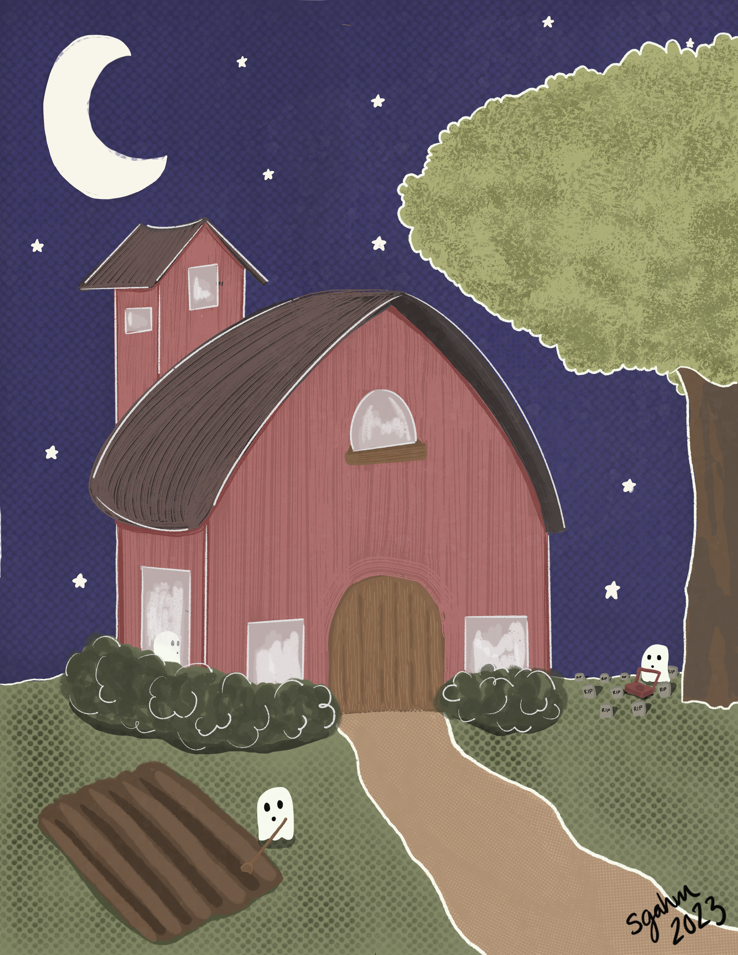 ghosts in a barn